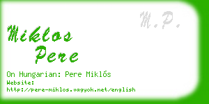 miklos pere business card